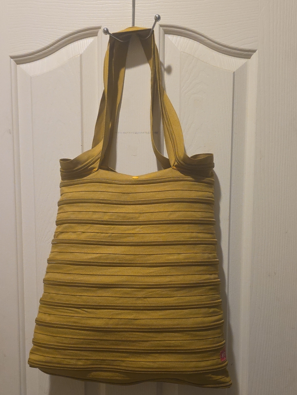 Mustard Yellow Women's Zipper-Stripe Tote Bag